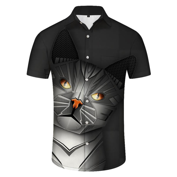 
Cat Men's Summer Shirt 3D Cat Printed Pattern Short Sleeve Casual Fashion Button Lapel Top Men's
                