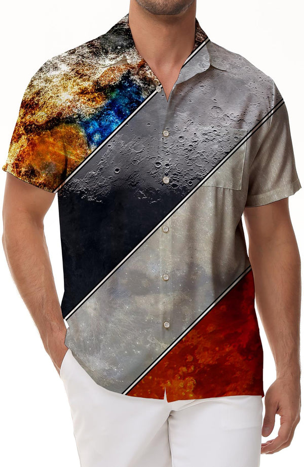 Funny Hawaiian Shirts Mens 3d Printed Summer Loose Hawaiian Beach Tops Casual Short Sleeve Lapel Shirts Men Streetwear