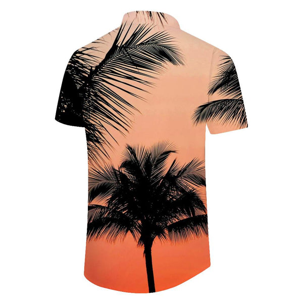 
Sunset Palm Tree Purple Men's Shirt Trend Fashion Summer Hawaiian Casual Shirt Beach Short Sleeve
                