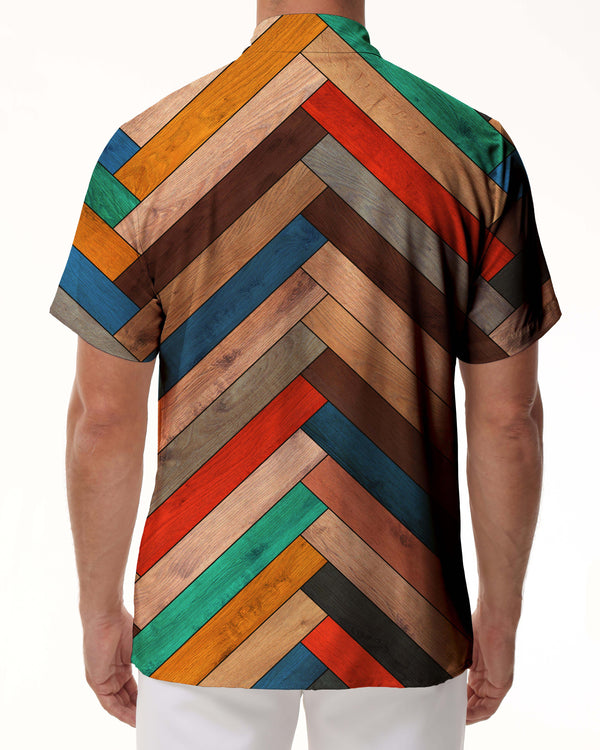 
Geometric Art Tropical Hawaiian Button Lapel Men's Casual Loose Everyday Street Outdoor Fishing Short Sleeve Shirt
                