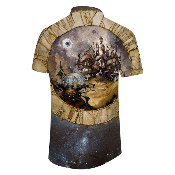 
Trendy Lapel Button Beach Shirt Men's Fashion Hawaiian Shirt Casual Printed Shirt Summer Loose Short Sleeve Top 3D Starry Sky
                