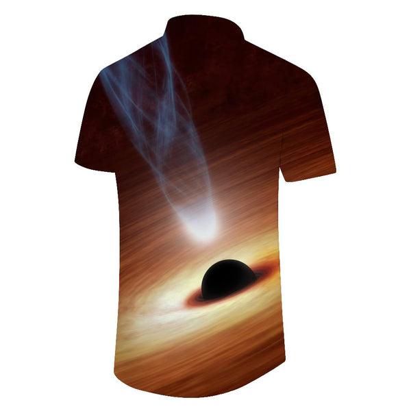 
Fashion casual loose men's daily travel vacation short-sleeved button beach shirt tropical summer seaside beach clothes
                