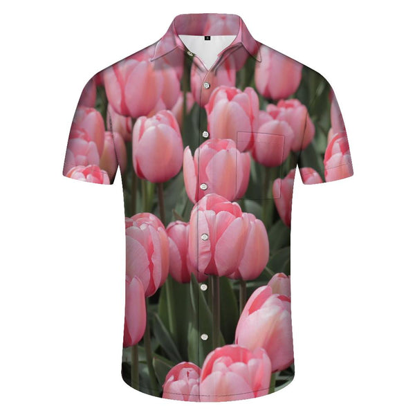 
Mens Pink Tulips for the Beach Summer Hawaiian Shirt Short Sleeve Casual Shirt Button Down Shirt Short Sleeve
                
