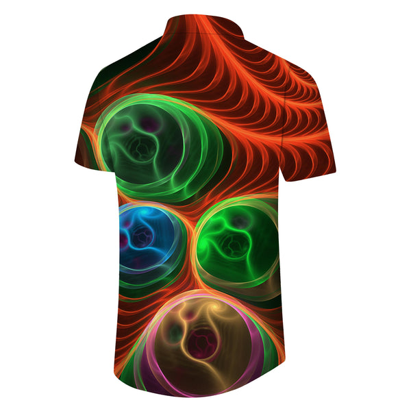 
Bacteria shirt print pattern summer daily lapel men's casual button up abstract print geometric shirt short sleeve beachwear indoor rainforest Hawaiian shirt mixed color
                