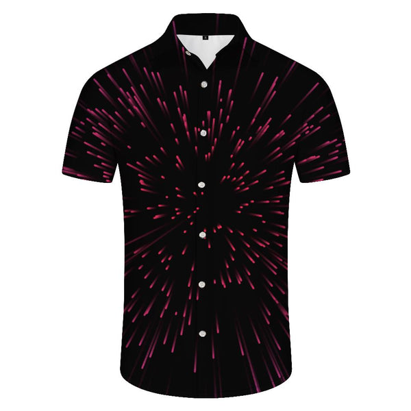 
Meteor Shower Black Mens Fashion Casual Vintage Printed Button Shirt with Hawaiian Shirt Beach
                