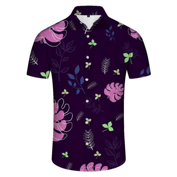 
3d digital printing summer beach shirt Hawaiian style pattern print collar short sleeve casual top
                