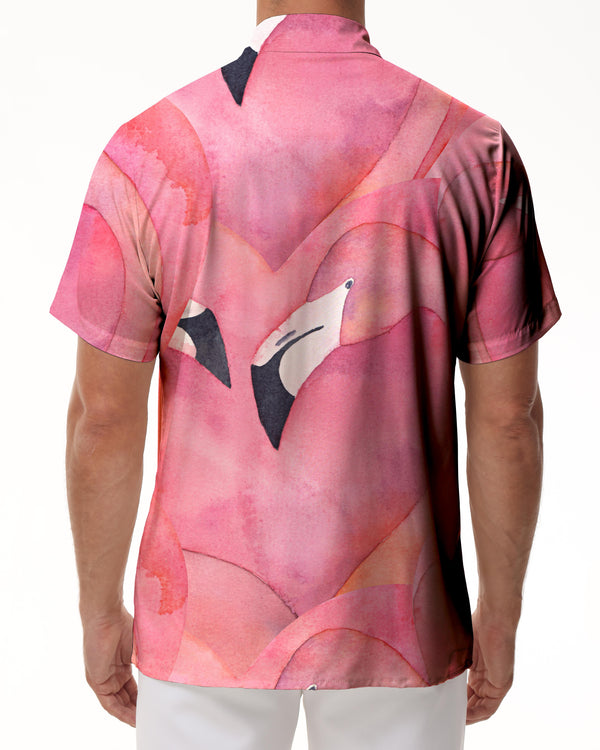 
Flamingo Mens Casual Everyday Streetwear Summer Outfit Button-Up Beach Shirt Loose Fashion Animal Short Sleeve
                