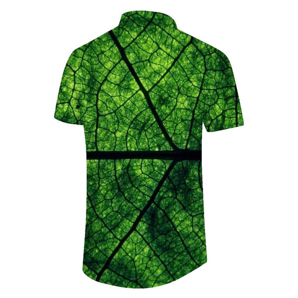 
New Fun Novelty Leaf Camouflage Shirt Hawaiian Button Pocket Lapel Fashion Print Short Sleeve Button Shirt Tops
                