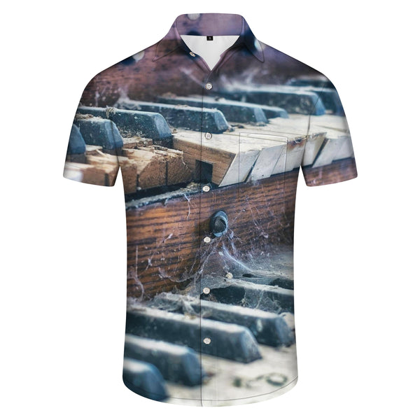
Piano Musical Instruments Retro Print Men's Short Sleeve Shirt Soft and Comfortable Short Sleeve Streetwear Tops Summer Festival Party Beach Shirt
                