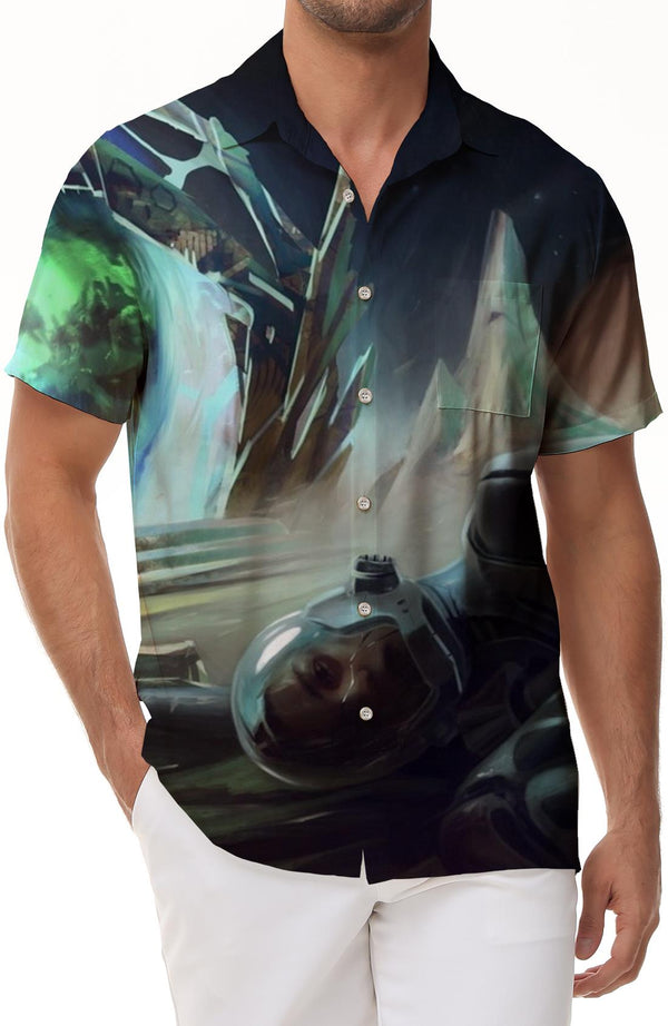 Hawaiian Shirts Mens Fashion Button Short Sleeve Shirt Set Party Shirt Beach Wear
