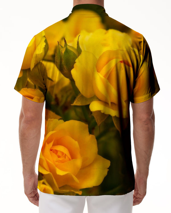 
Mens Hawaiian Shirts Short Sleeve Button Down Shirt Graceful Yellow Rose Flower Hawaiian Shirt for Men Beach Shirts
                