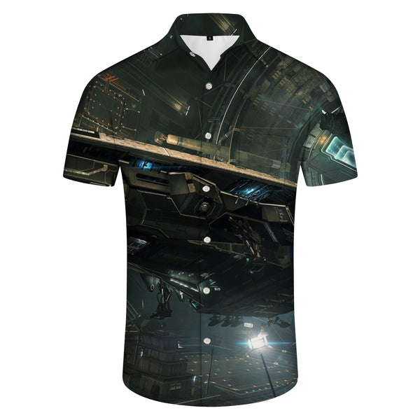 
Hawaiian Alien Airplane Men's Casual Shirt Short Sleeve Regular Fit Fashion Camping Sea Shirt Beach Clothing
                