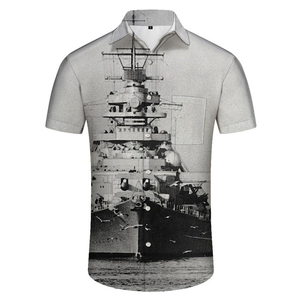 
WWII aircraft carrier gray breathable comfortable fashion Hawaiian tropical men's casual daily street outdoor
                