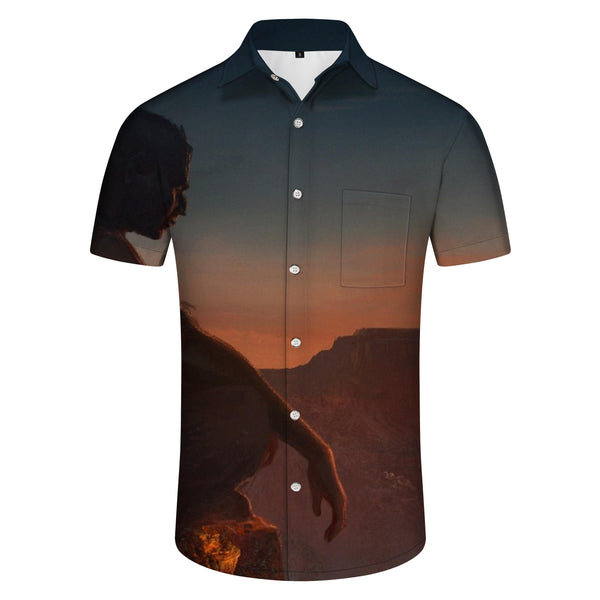 
Desert Sunset Mens Street Regular Fit Short Sleeve Casual Tropical Hawaiian Business Button
                