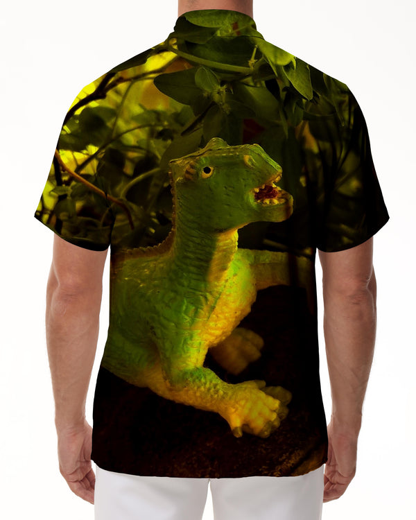 
Abstract Green Dinosaur Men's Short Sleeve Button Down Shirt Regular Fit Pocket Beach Shirt
                