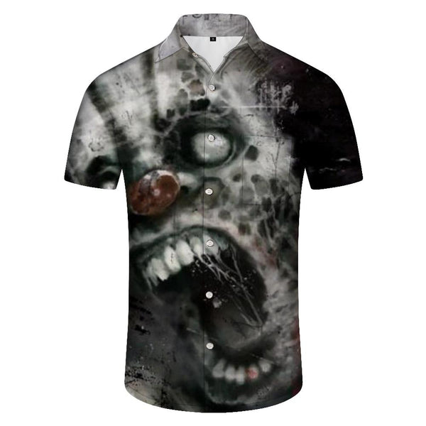 
Zombie Monster Skull Print Men's Casual Polyester Comfortable Breathable Colorful Cartoon Style Gray
                