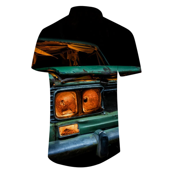 
Short sleeve button down men's retro shirt summer beach shirt tropical classic car Hawaiian clothing for teens and adults
                