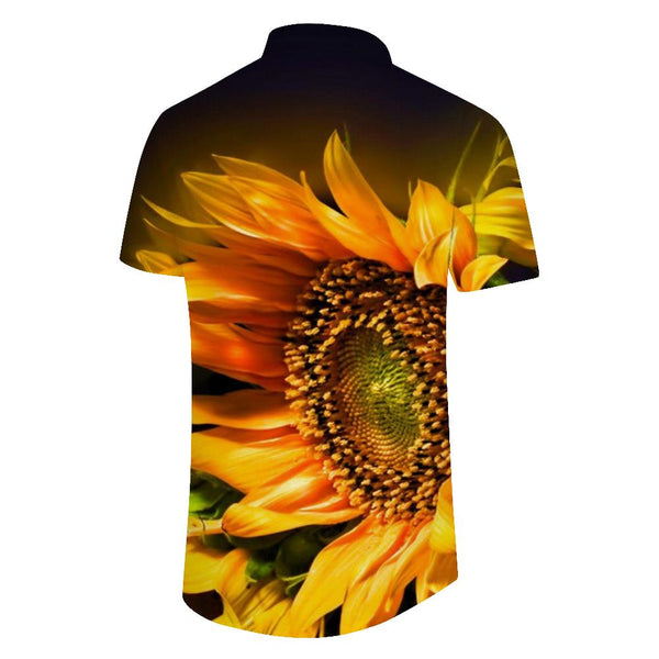 
Quirky Vintage Mens Casual Hawaiian Shirt Yellow Button Sunflower Tropical Summer Mens Beach Outfit
                