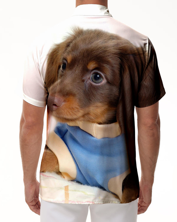 
Dachshund Cute Men's Polyester Shirt Men's Short Sleeve Shirt Button Casual Shirt Loose Tops Vacation
                