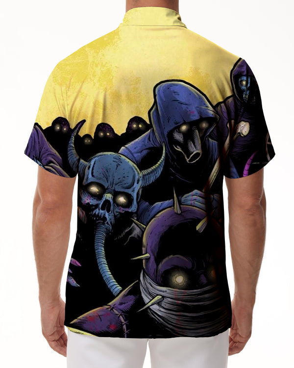 
Cartoon funny skull pattern print cool fashion men's summer spring style short-sleeved outdoor tops
                