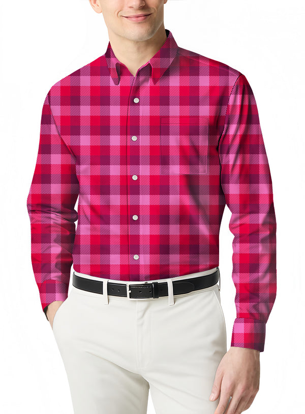 Men's Flannel Shirt in a Classic Plaid Design and a Comfortable Slim Fit