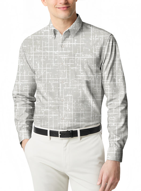 Men's Fashion Polo with a Unique Micro Print for a Sharp Business Style