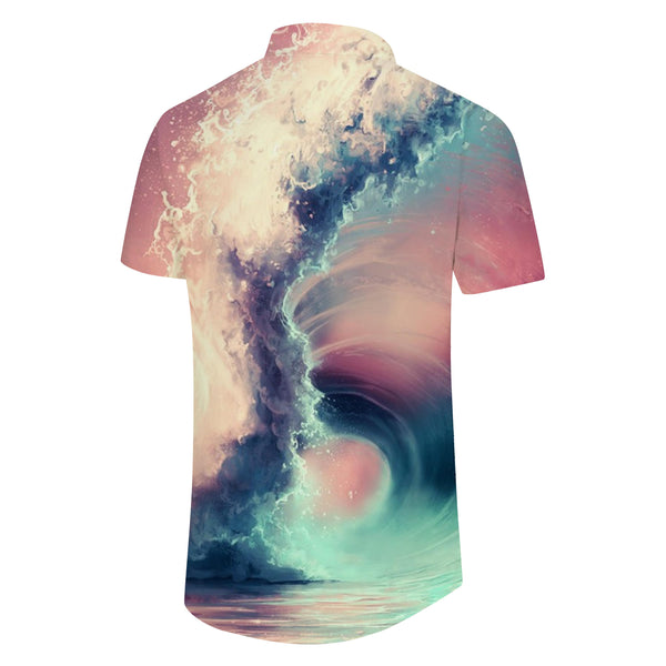 
Casual Men Colorful Style 3D Printed Button Shirt Sea Tornado Pattern Short Sleeve Pocket Shirt Tropical Hawaiiii
                