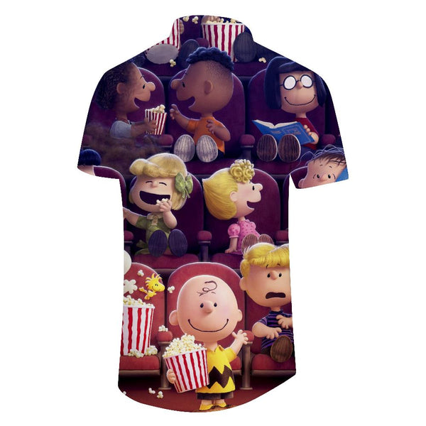 
Children's cartoon animation theater printing design comfortable and fashionable men's shirt Hawaiian four seasons button ocean seaside beach wear
                