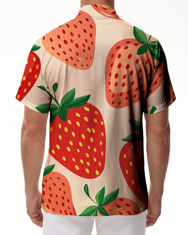 
Hawaiian Mens Casual Strawberry Fruit Casual 3D Printed Beach Short Sleeve Shirt Brand Imported Clothing Streetwear Vacation
                