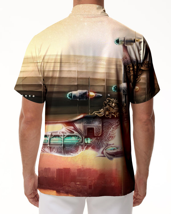 
Oversized Spaceship 3D Printed Pattern Men's Short Sleeve Casual Button Shirt Fashion Tropical Shirt Hawaiian Short Sleeve Beach Party
                