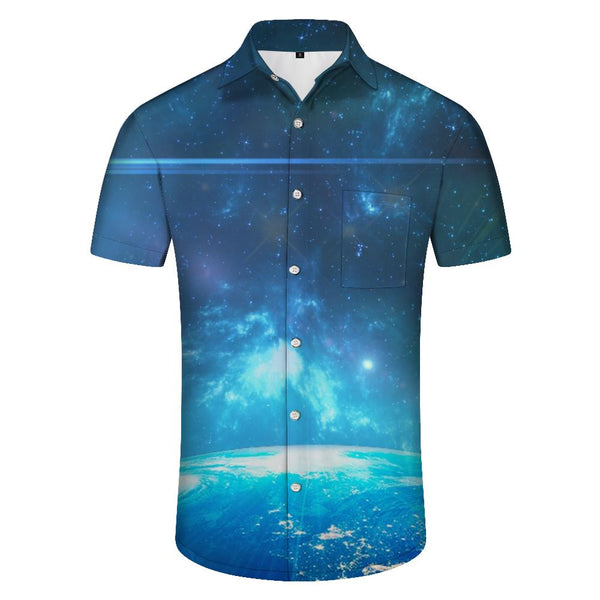 
Blue Universe Men's Street Rap Short Sleeve Casual Shirt Tropical Four Seasons Beach Shirt Hawaii Men's Short Sleeve Starry Sky
                