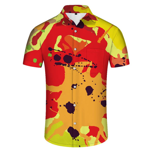 
Mens Fashion 3D Printed Graffiti Casual Summer Short Sleeve Regular Fit Button Casual Shirt Hawaiian Style
                