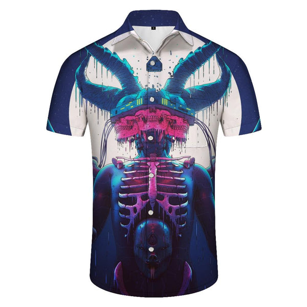 
Artistic Personalized Abstract Hawaiian Skull Tropical Short Sleeve Button-Up Beach Shirt Vacation Seaside
                