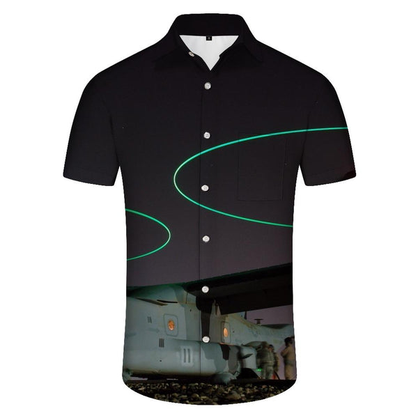 
Lapel Men's Short Sleeve Shirt Casual Short Sleeve Summer Shirt Button Four Seasons Pattern Top Shirt 3D Printing
                