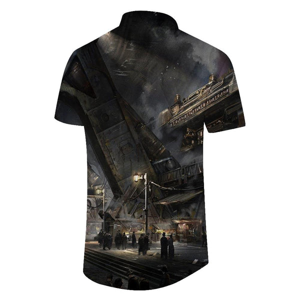 
Titanic Cruise Ship Men's Casual Summer Beachwear Button-Down Loose Shirt Short Sleeve Style
                