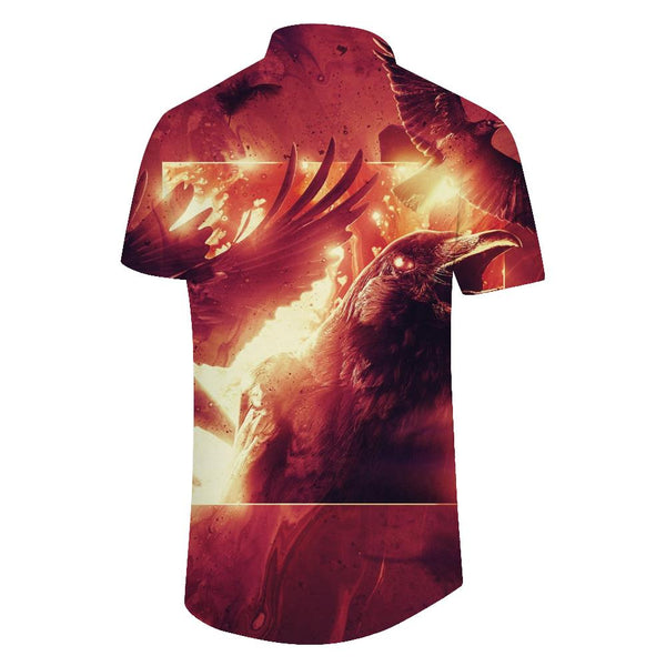 
Fired Angry Condor Men's Hawaiian Shirt Short Sleeve Button Down Casual Shirt Perfect for Summer Beach
                