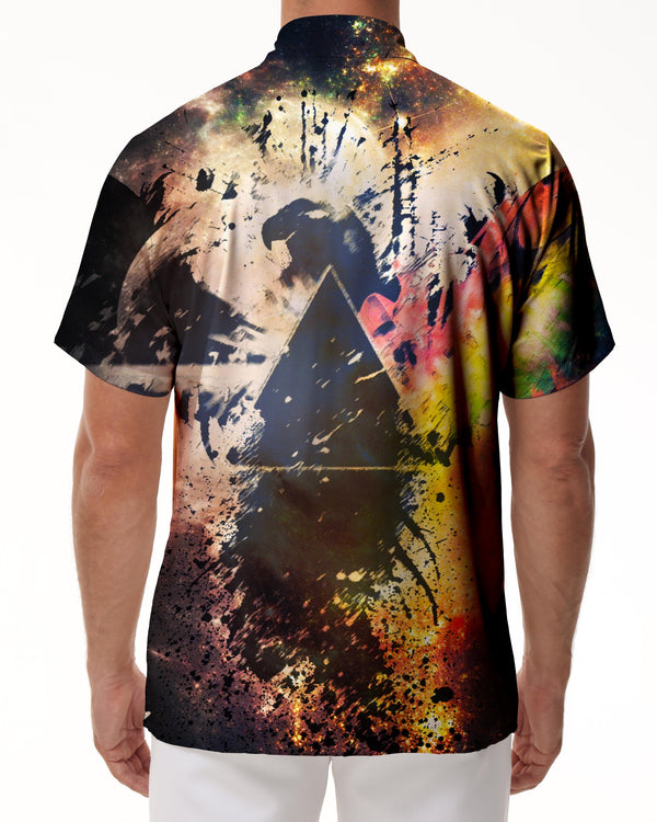 
Paint abstract shirt men casual lapel color paint pattern short sleeve shirt men tops fashion summer
                