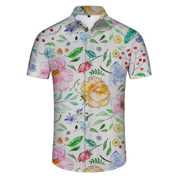 
Art painting pattern style casual men's fashion lapel Hawaiian shirt short sleeve summer beach button loose regular fit shirt
                