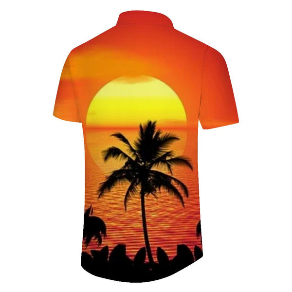 
Orange Sunset Mens Vintage Hawaiian Shirt Short Sleeve Button Down Tropical Summer Vacation Top
                