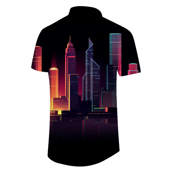 
Empire State Building Print Men's Pocket Hawaiian Shirt Casual Short Sleeve Button Beach Shirt
                