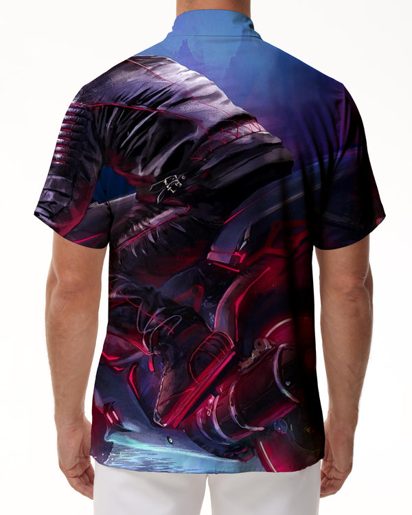
Beach Fun Cool 3D Digital Printing Pattern Men's Casual Loose Polyester Short Sleeve Shirt Hawaiian Tropical Rain Short Sleeve Shirt Seaside
                