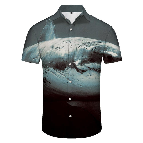 
Blue Shark Deep Sea 3D Digital Printing Men's Short Sleeve Button Shirt Hawaiian Casual Holiday Party
                