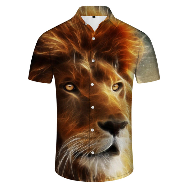 
Golden Lion Shirt Animal Shirt 3D Printing Short Sleeve Men's Top Hip Hop Fashion New Summer
                