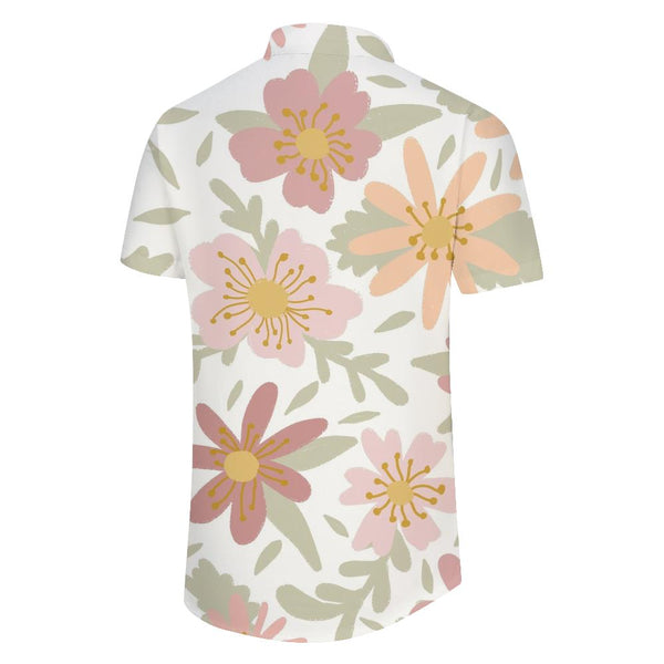 
Flower Print Tropical Beach Hawaiian Shirt Men's Casual Loose Short Sleeve Shirt Fashion Button Tie
                