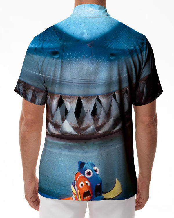 
Shark Teeth Men's Short Sleeve Button Down Cuban Shirt Hawaiian Shirt Casual Beach Short Sleeve Shirt Tops
                