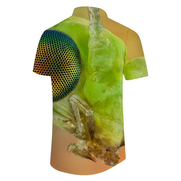 
Green Insect Men's Casual Button Shirt Short Sleeve Cuban Shirt Print Summer Short Sleeve Shirt Tops
                