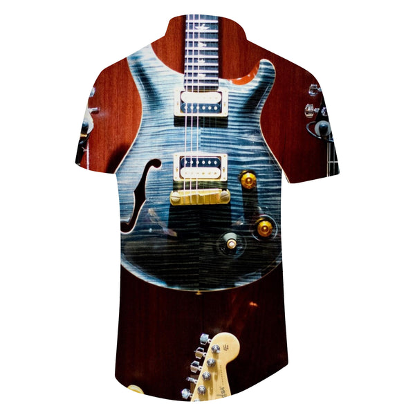 
Cool abstract rap electronic guitar print men's humorous and interesting cool style novelty shirt short sleeve fashion trend four seasons
                