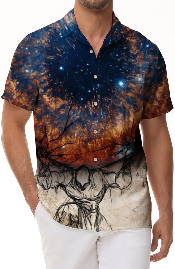 Brown Large Pupil Shirt 3D Printed Button Casual Short Sleeve Shirt Floral Print Hawaiian Shirt Short Sleeve Casual Everyday Shirt Clothes