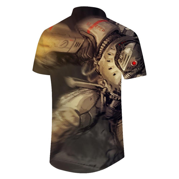 
Tech Robot Printed Hawaiian Shirt Men's Casual Summer Beach Leisure Short Sleeve Button Shirt Vacation
                