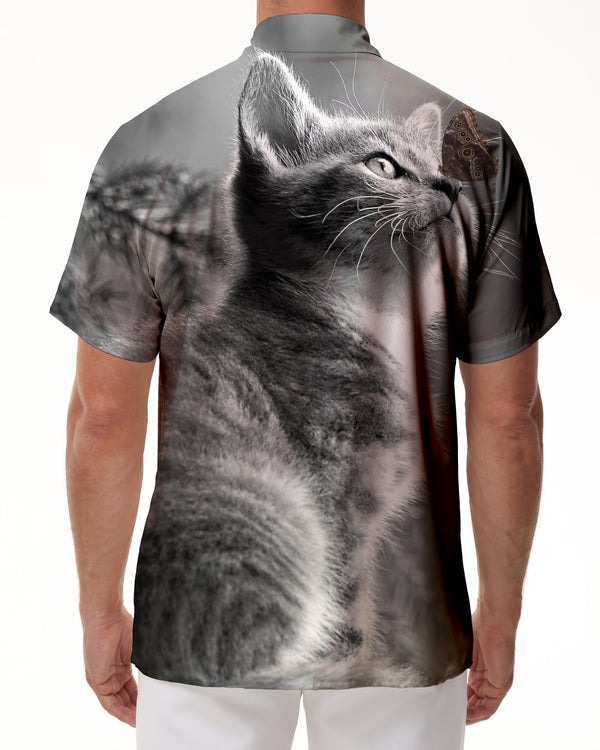 
Cat fun Hawaii tropical vacation casual loose men's overseas simple style suitable for beach parties
                